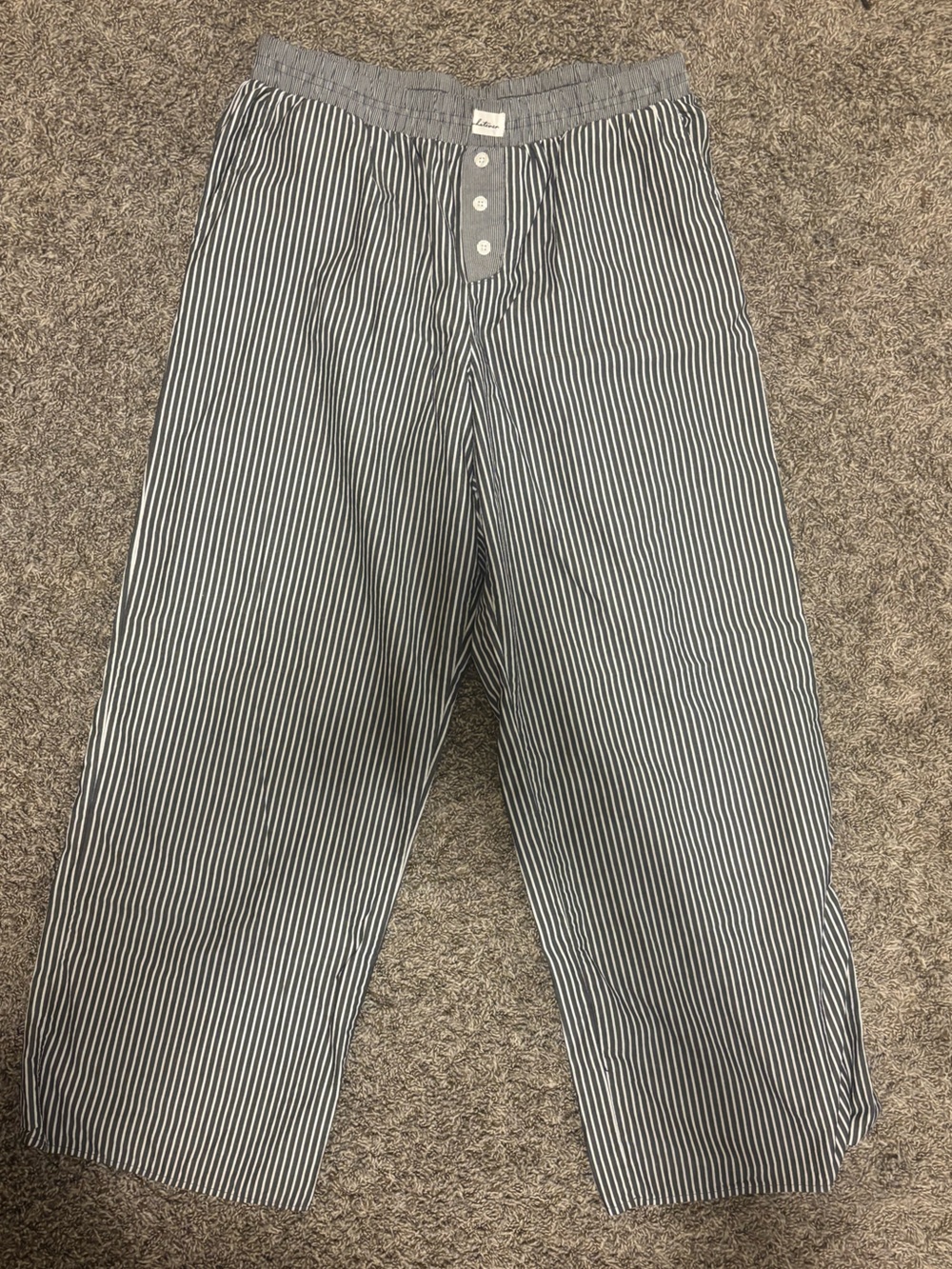 Women’s Striped Lounge Pajama Pants - Navy & White